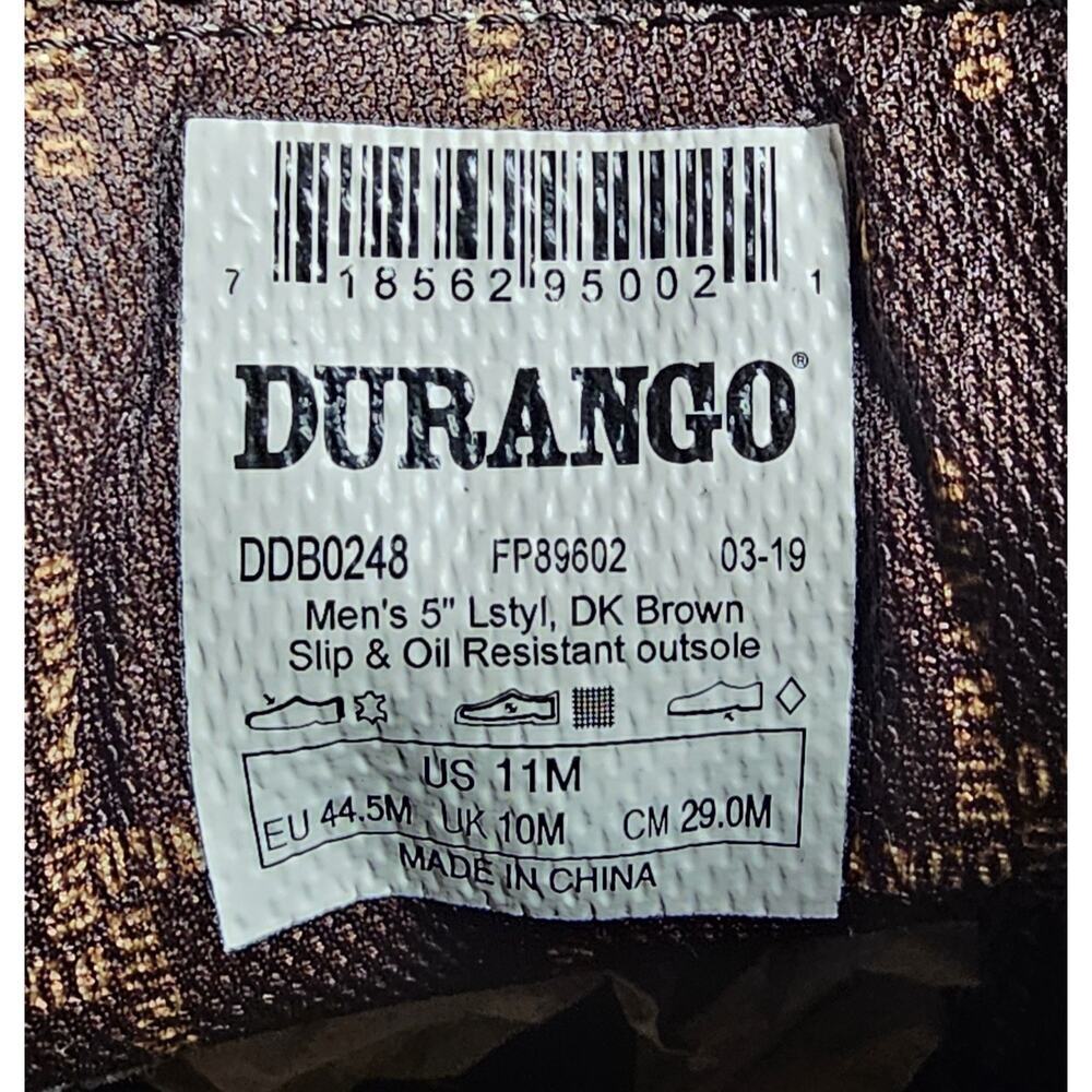 Durango Mens Red Dirt Rebel 5" Square Toe Chukka Western Boots DDB0248 Size 11 - Picture 10 of 10
